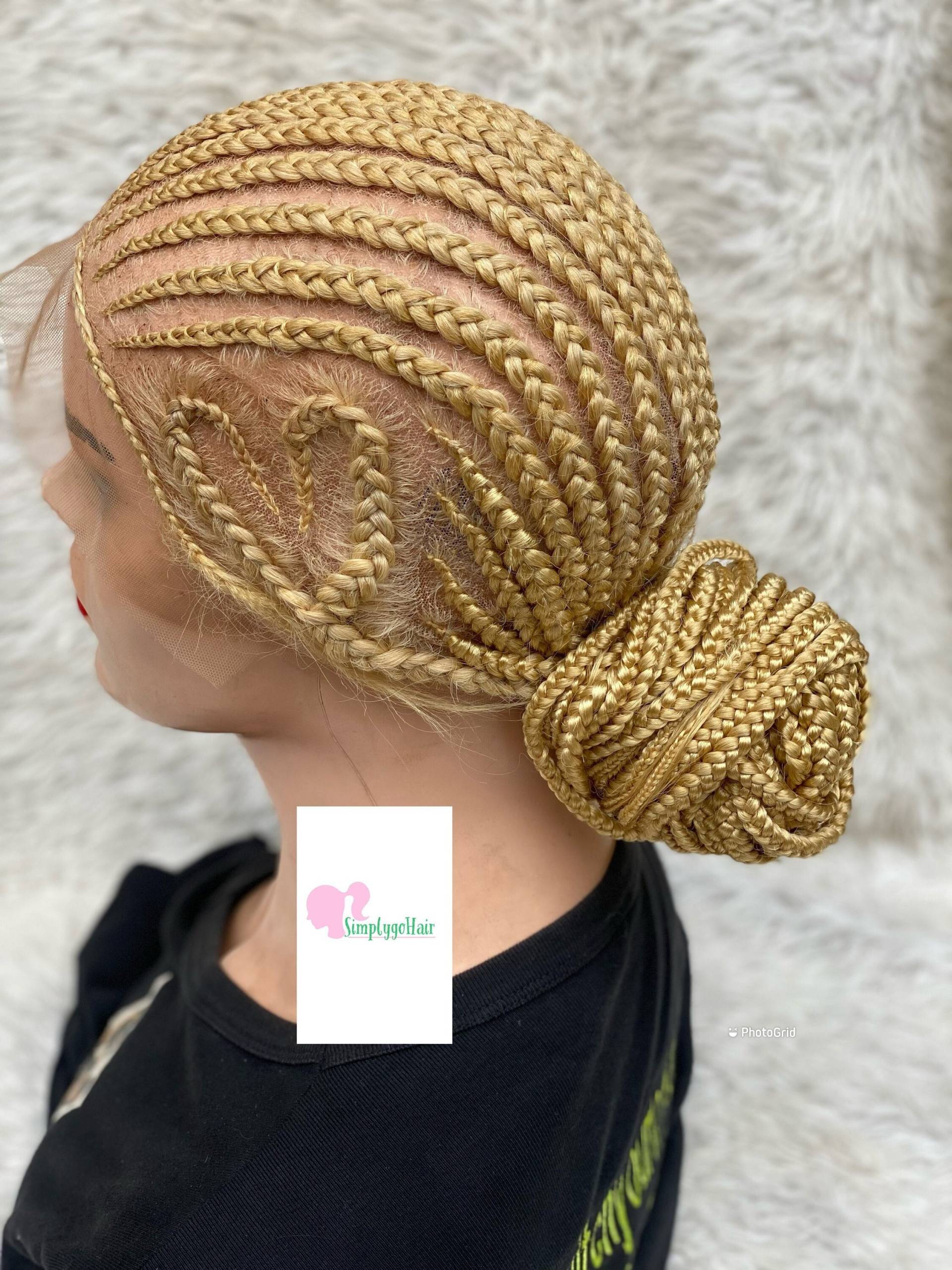 Menschliche Haarbasis Full Lace Cornrow Perücke Magatte von Simplygohair123