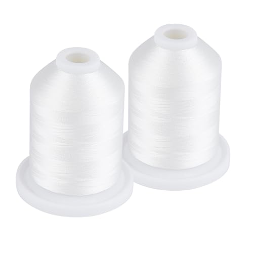 60 WT Filament-Polyester-Spulenfaden zum Quilten, 1500 m, Weiß von Simthread