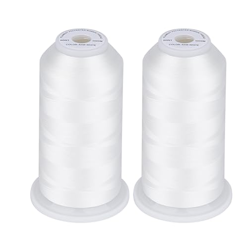 60 WT Filament-Polyester-Spulenfaden zum Quilten, 5000 m, Weiß von Simthread