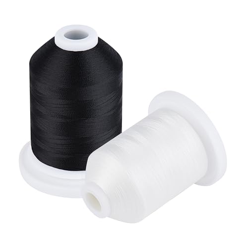 60WT Filament-Polyester-Spulenfaden zum Quilten, 1500 m, Weiß / Schwarz von Simthread