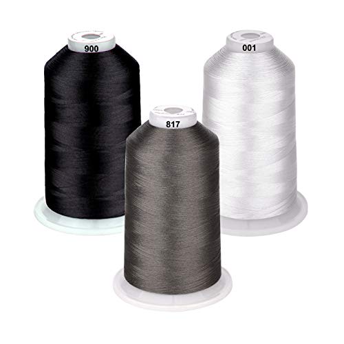 Simthread - 26 Auswahlen – SortiertFarben Packungen von Polyester grau Stickmaschinengarn Riesige Spule 5500Y für Allzweck-Stickmaschinen – Essential Color 3 von Simthread