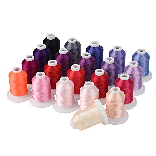 Simthread Polyester Maschinen Stickgarn, 800Y 21 Schnappen Spulen, Pink und Violett Farben für professionelles Stickdesign Simthread Polyester Maschinen Stickgarn, 800Y 21 Schnappen Spulen, Pink und Violett Farben für professionelles Stickdesign von Simthread