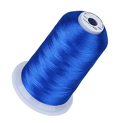 Simthread Stickgarn, 5500 Meter, Electic Blue 420, 40 W, 100 % Polyester, für Brother, Babylock, Janome, Singer, Pfaff, Husqvarna, Bernina Maschine von Simthread