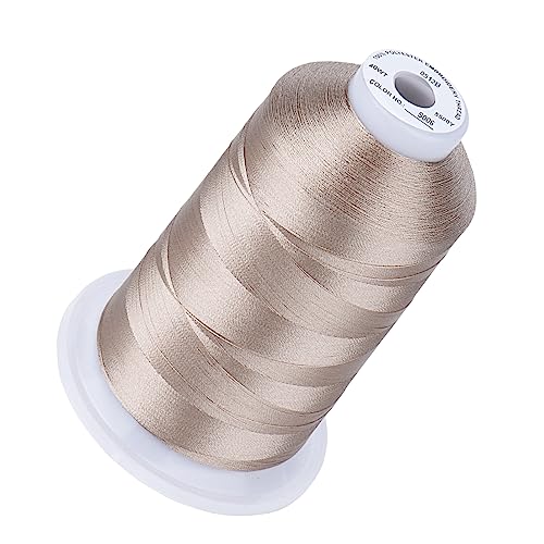 Simthread Stickgarn, Champagner, S006, 40 W, 100 % Polyester, für Brother, Babylock, Janome, Singer, Pfaff, Husqvarna, Bernina Maschine, 40 W von Simthread