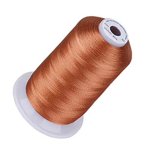 Simthread 40 WT Stickgarn, 100 % Polyester, 170 + lebendige Farben, CPSC-zertifiziert, High-Speed (1000 SPM), kompatibel mit Brother, Singer, Janome und mehr, helles Kupfer S013 von Simthread