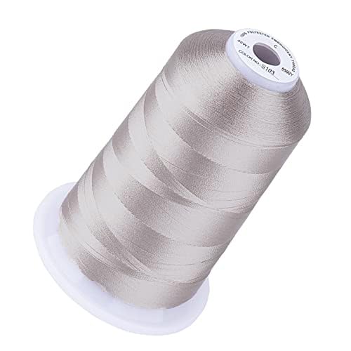 Simthread Stickgarn, pudergrau, S103, 40 W, 100 % Polyester, für Brother, Babylock, Janome, Singer, Pfaff, Husqvarna, Bernina Machine von Simthread