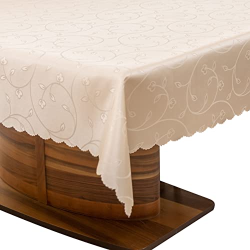 Simurq Tischdecke Abwaschbar Lotuseffekt | Wasserabweisend & Pflegeleicht & fleckenabweisend Tischdecken | Tischdecke beige - Tischdecke rechteckig - Tischtuch Table Cloth (Beige, 130x160 cm) von Simurq