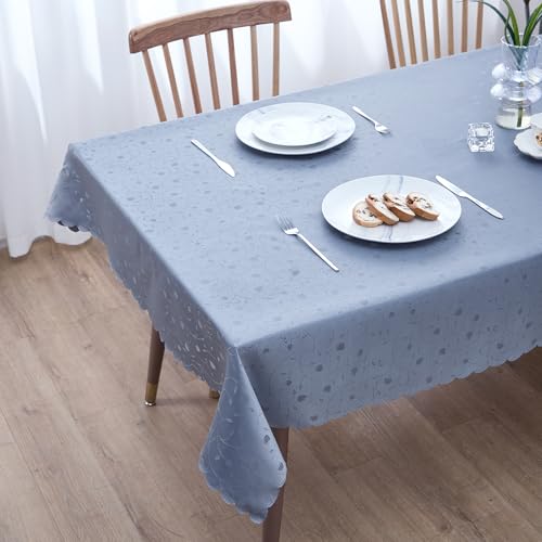 Simurq Tischdecke Abwaschbar Lotuseffekt | Wasserabweisend & Pflegeleicht & fleckenabweisend Tischdecken | Tischdecke weiß Grau Beige Tischdecke Rund - Tischtuch Table Cloth (Grau, 110x140 cm) von Simurq