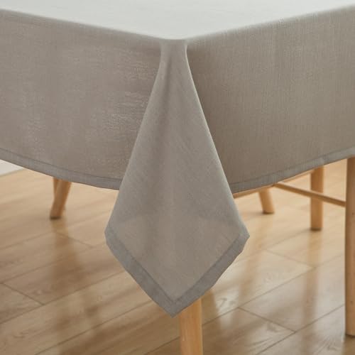 Simurq Tischdecke Abwaschbar-Wasserabweisend |Tischdecke rechteckig Leinenoptik-Lotuseffekt |Pflegeleicht & fleckenabweisend Tischdecken | Tischdecke Grau-Tischtuch Table Cloth (Hellgrau, 140x240 cm) von Simurq