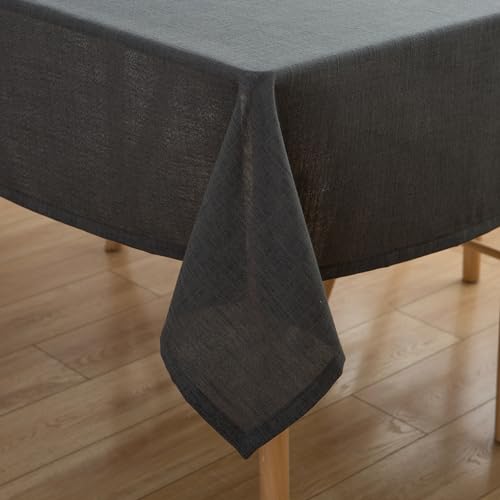 Simurq Tischdecke Abwaschbar- Wasserabweisend |Tischdecke rechteckig Leinenoptik -Lotuseffekt | Pflegeleicht & fleckenabweisend Tischdecken |Tischdecke Grau -Tischtuch Table Cloth (grau, 130x170 cm) von Simurq