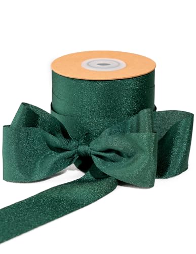 Sinbeon Geschenkband Grün, 3.8cm Breit 23m Schleifenband Chiffonband Stoff Satinband Deko für Hochzeit Geschenkverpackung Blumenstrauß Party Heim von Sinbeon