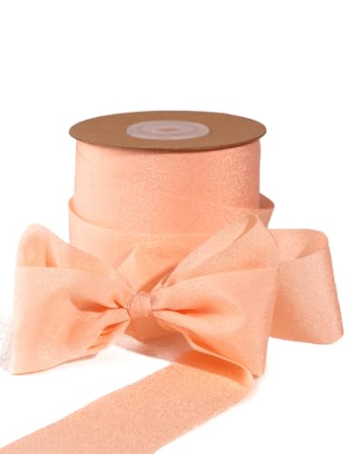 Sinbeon Geschenkband Orange, 3.8cm Breit 23m Schleifenband Chiffonbad Stoff Satinband Deko für Hochzeit Geschenkverpackung Blumenstrauß Party Heim von Sinbeon