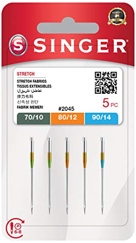 Singer 5 gemischte Nadeln für Nähmaschinen 2045 (70/10-80/12-90/14) - elastische Stoffe von Singer