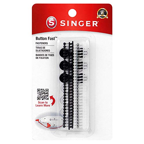 Singer S01934 Button Fast Hinweis:, Nylon, Weiss/opulenter Garten, 1 Count (Pack of 1), 132 stück von Singer