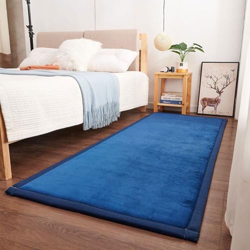 Single tree forest Tatami Teppiche, korallen Samtmatte, Kinder Krabbeldecke Weiche, Teppich Kinderzimmer Mädchen Jungs -Navy Blue-100 * 120cm von Single tree forest