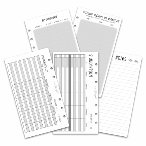 SinnWunder® Schüler-Set – mit Stundenplänen, Notenübersichten, Lehrer-Sprechzeiten, wichtigen Terminen und Notiz-Blättern für Ringbücher mit 6 Ringen im Format Personal von SinnWunder