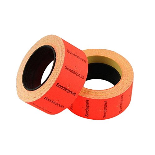 20 Rollen Preisetiketten Etiketten für z.B. MX-5500 Maße 12x21 mm Rot Sonderpreis-Aufschrift von Sinoba