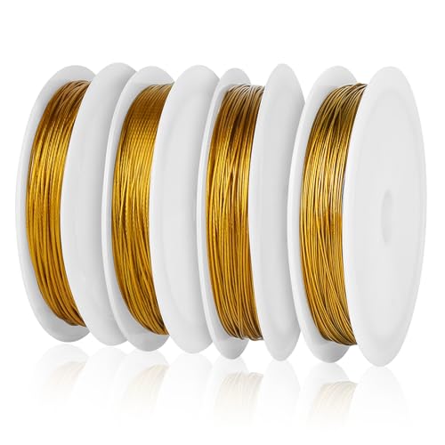 Sinofort Elastische Schmuckfaden 90M Gummiband für Armbänder 0.45mm-0.8mm Elastisches Band für Armbänder 4 Sizes Gummi für Armbänder für Basteln und Schmuckherstellung,0.45mm/0.6mm/0.7mm/0.8mm von Sinofort