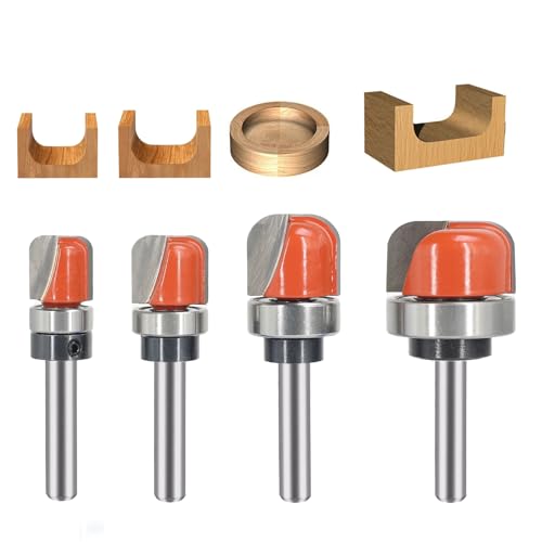 Sinoprotools Fräser-Bit-Set für Schüssel und Tablett, 1/4-Zoll-Schaft, Hartmetallspitze, runde Nase, Schneiden, Hohlkehlen, Saftrillen-Fräser, ideal für die Herstellung von Holzschalen, Tabletts, Sinoprotools Fräser-Bit-Set für Schüssel und Tablett, 1/4-Zoll-Schaft, Hartmetallspitze, runde Nase, Schneiden, Hohlkehlen, Saftrillen-Fräser, ideal für die Herstellung von Holzschalen, Tabletts, von Sinoprotools