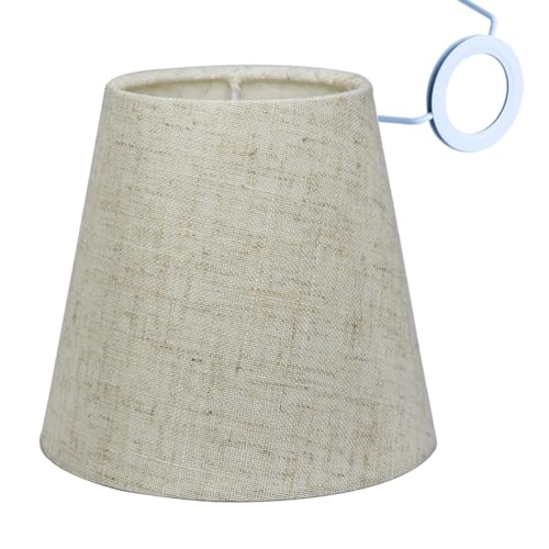 Sinta Lampenschirme Stoff Moderne Ersatz Lichtschirm E14/E27 Ersatzschirm Klein hängelampe für Kerze Kristall Kronleuchter Candle Light Wand Licht Tischleuchte, Ø13cm/5.5" Linen von Sinta