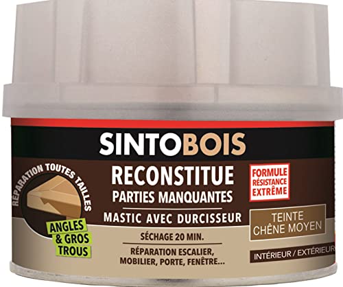 SINTO Holz – Holzpaste – Ecken und große Löcher – füllt fehlende Teile – innen außen – hohe Festigkeit & Haftung – trocken in 20 Minuten – Eiche mittel – professionelle Technik – 550 g SINTO Holz – Holzpaste – Ecken und große Löcher – füllt fehlende Teile – innen außen – hohe Festigkeit & Haftung – trocken in 20 Minuten – Eiche mittel – professionelle Technik – 550 g von Sinto