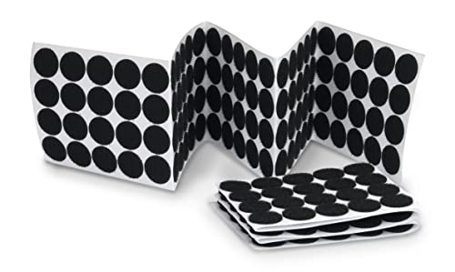 Sintron Klettband Pads, Rückseite selbstklebend, rund, 25 mm, Set mit 100 Stück, schwarz von Sintron