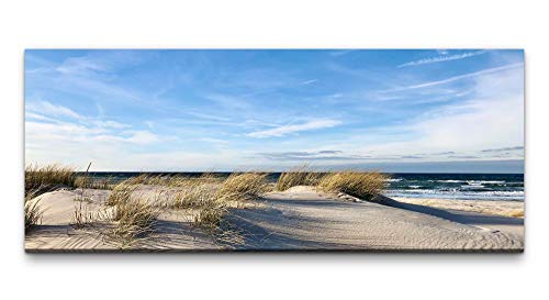 Paul Sinus Art Ivi König Wandbild 100x40cm Traumstrand Ostsee Deutschland feiner Sand Blauer Himmel Entspannend Stille von Sinus Art