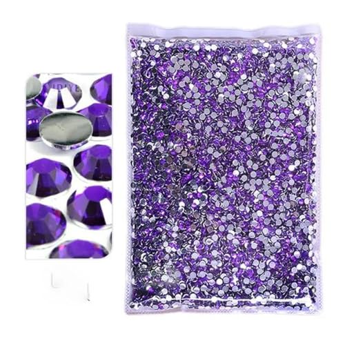 Bulk 2-6 mm Jelly AB Resin Non Hot Fix Strasssteine, flache Rückseite, Kunststoffkristalle, Strass glitzert, großes Paket-SB-Violet-2 mm SS6-20000 Stück von SioNS