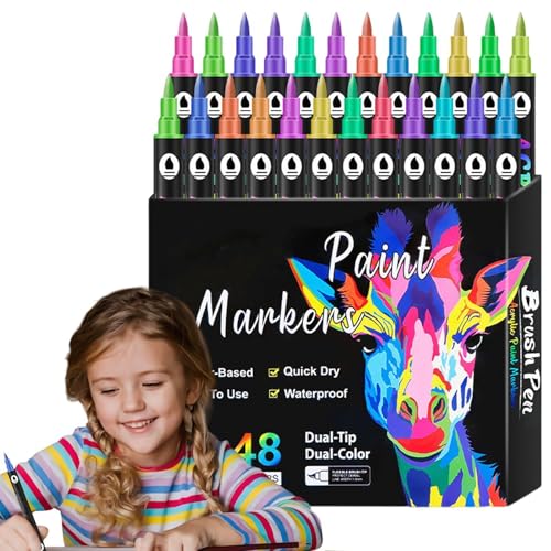 Sionhiuo Doppelseitige Marker zum Ausmalen,Doppelseitige Marker - Journaling-Marker | Malstift für Erwachsene, für Kinder, Notizen, Planer, Schriftzüge, Kalligraphie, Zeichnungen von Sionhiuo