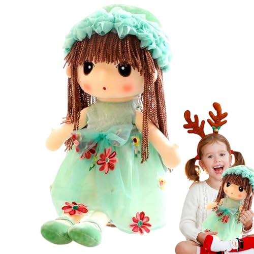 Sionhiuo Plüschpuppenmädchen für Babys,Plüschpuppe,Sweetheart Rag Doll Cozy Cuddle - Handgefertigte Stoffpuppen, kuschelweiche handgemachte Puppe mit Hutrock und Kleidung für Kinder, Babys von Sionhiuo