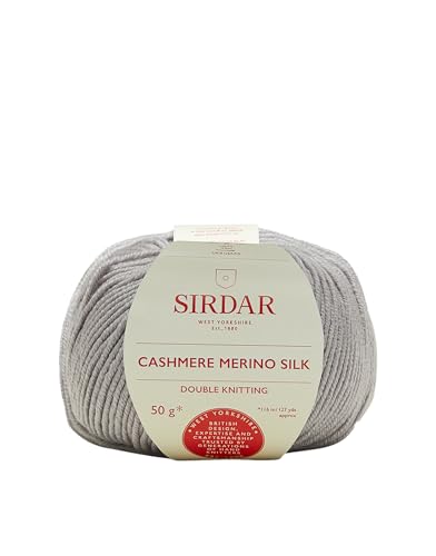 DMC F005-0405 Sirdar Cashmere Merino Silk DK Doppelstrick, Silbergrau (405), 50 g, Seide Wolle Kaschmir, Gramm von Sirdar