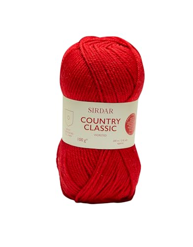 Sirdar F076-0653 Country Classic Worsted, Wolle, Lippenstift (653), 100g, 100 Gramm von Sirdar