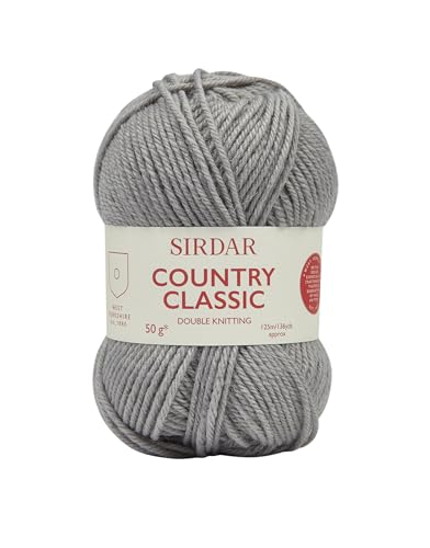 Sirdar F235-0872 Country Classic DK, Wolle 50% Acryl, Silbergrau (872), 50 g, 125 Meter von Sirdar