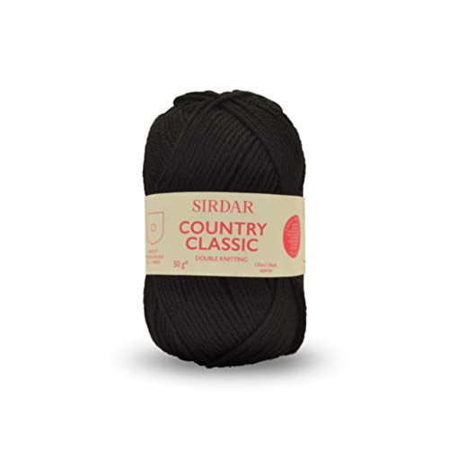 Sirdar F235-0873 Country Classic DK, Wolle 50% Acryl, Schwarz (873), 50 g, 125 Meter von Sirdar