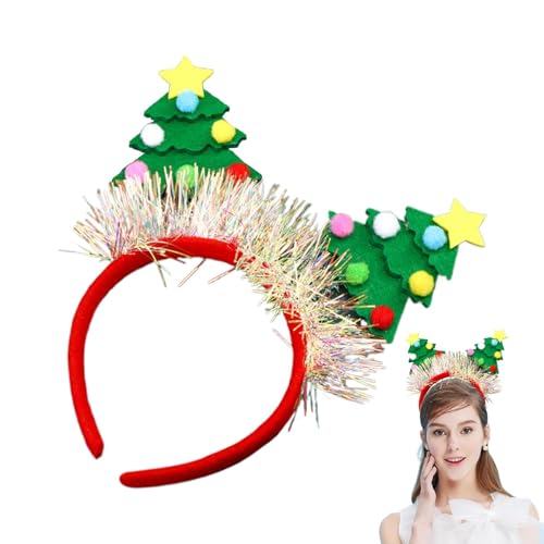 Sirseon Partygeschenke Stirnbänder,Weihnachtshaarreifen, Pailletten Haarreifen Weihnachtsbaum Cosplay Kopfschmuck, Dekorative Weihnachts-Haarreifen für Weihnachtsfeier, Familientreffen, Schulspiele von Sirseon