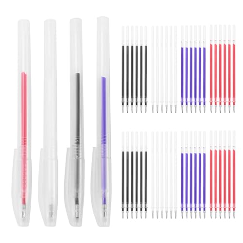 Sirxlevcy 4 StüCk HitzelöSchbare Stoff Markierung Stifte HitzelöSchbare Stifte mit 48 NachfüLlungen zum Quilten, NäHen und Schneidern von Sirxlevcy