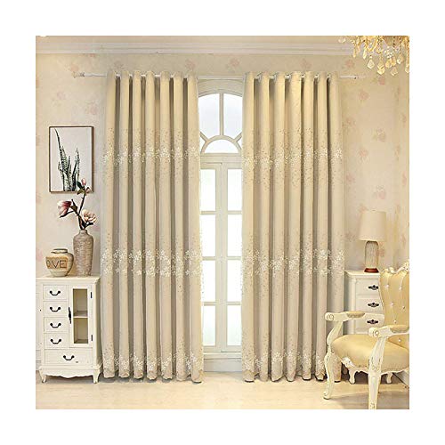 Siunwdiy Doppelschicht -Verdunkelung -Kinderzimmer Vorhänge,mit Voile Vorhänge Spitze Stickerei,ösen Blickdicht Doppelschicht Vorhang für Mädchen Schlafzimmer,1pcs,Beige,200x270cm(79x106”) von Siunwdiy