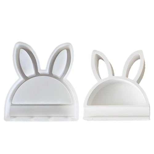 Halbrunde Kaninchen Silikonform Osterhase Silikonformen Gießformen Ostern Seifenform Gießform Gipsguss Form Für Holzblock Dekoration Geschenk Gips Kleber Zementform 19,3x17,5 Cm von Siuwddee