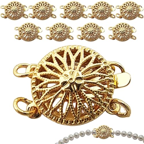 Siuwddee Halskette Verschlüsse für Frauen, Halskettenabschlüsselungsverschluss - 10x Locking Halskette Sonnenblumenform Verschluss - Rundseparatorkonverter im Armband im Armband zum Reisen, Dating von Siuwddee