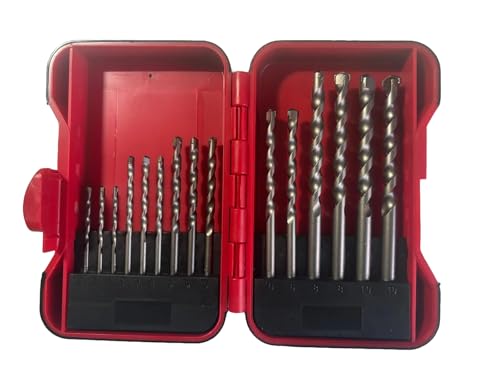 Sivitec TCT Steinbohrer-Set, Karbonstahl, Wolframkarbid-Bits für Ziegel, Mauerwerk, Block und Stein, mit Softgrip-Aufbewahrungskoffer, 15-teilig von Sivitec