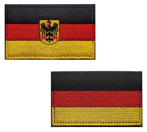 2 Stück Deutschland Nation Adler Flagge Deutschland Nation Flagge bestickt taktischer Klettverschluss Patch von Siwenjiang