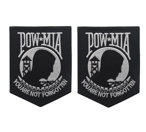 2 Stück POW MIA Patch, You are Not Forgotten Patch Applikation Verschluss Klettverschluss Militär Abzeichen Patch von Siwenjiang