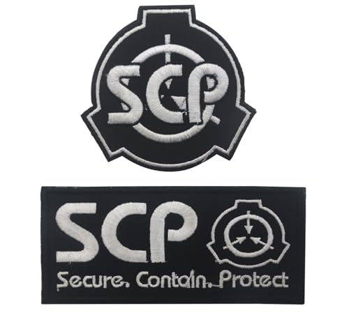 SCP-Aufnäher, kompatibel mit speziellen Eindämmungsverfahren, Foundation-Logo, Militär, Klettverschluss, bestickt, 2 Stück von Siwenjiang