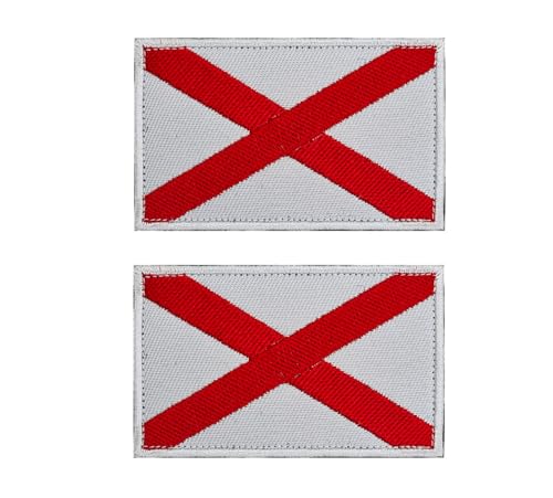 Siwenjiang 2er-Pack bestickter rechteckiger Flaggenaufnäher von Alabama mit Klettverschluss auf der Rückseite (Alabama) von Siwenjiang