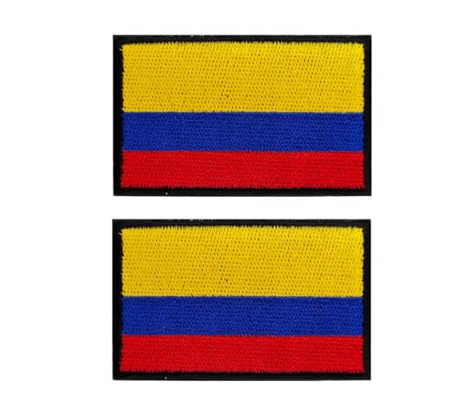 Siwenjiang Dekoratives Abzeichen mit Kolumbien-Flagge, bestickt, mit Klettverschluss auf der Rückseite für Hüte, Kleidung, Rucksack als Dekoration (Kolumbien), 2 Stück von Siwenjiang