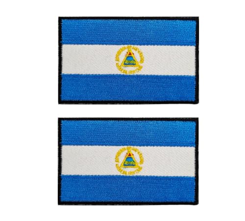 Siwenjiang El-Salvador Flagge, bestickt, dekorative Abzeichen mit Klettverschluss, Rückseite für Hüte, Kleidung, Rucksack als Dekoration (El Salvador), 2 Stück von Siwenjiang