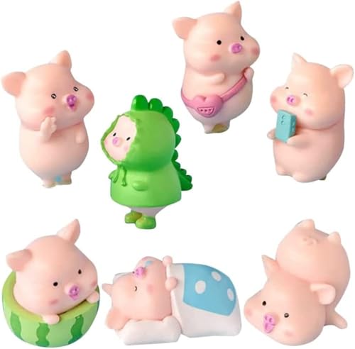 7 Stück Schweinchen Figuren Klein, Pig Tortendeko Schwein Kuchen Deko Figur Harz Ornamente Gartendeko Kuchendeko Handwerk Kindergeburtstag Party 7 Stück Schweinchen Figuren Klein, Pig Tortendeko Schwein Kuchen Deko Figur Harz Ornamente Gartendeko Kuchendeko Handwerk Kindergeburtstag Party von Sixfox