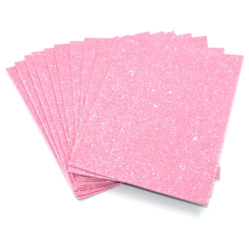 sixstore A5 selbstklebende Glitzer-Schaumstoffbögen – Kreatives Kunstzubehör für Kinder, saisonales Basteln und Dekorationen, 10 Stück (Rosa) von Sixstore