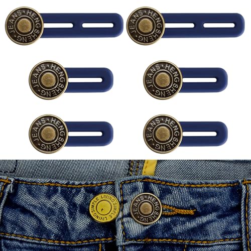 6 Stk Hosenbunderweiterung Knopf, Verstellbarer Hosenknopf Verlängerung, Knopfverlängerung für Hosen Expander Button Set für Hosen Jeans Knöpfe Männer und Frauen, Hosenerweiterung Schwangerschaft von Siyurongg