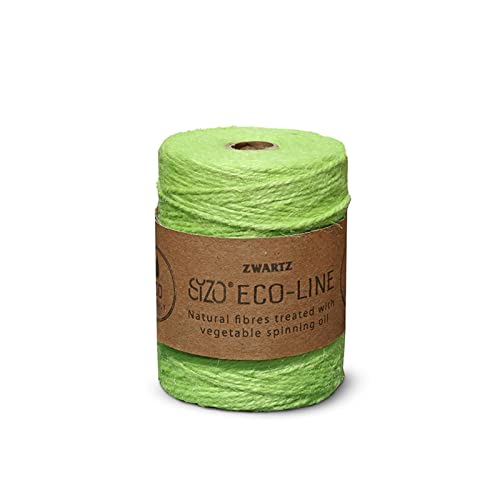 Sizo 150m Jute-Schnur Kordel Natur und unterschiedliche Farben - 3mm Dick (Grün) von Sizo